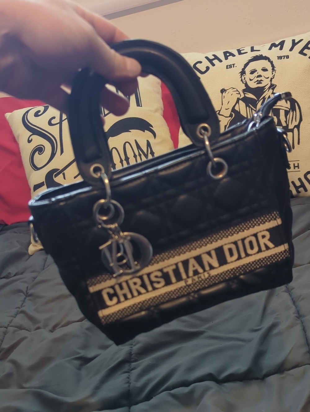 Lady Dior Micro Black Quilted Bag - Picture 3 of 6